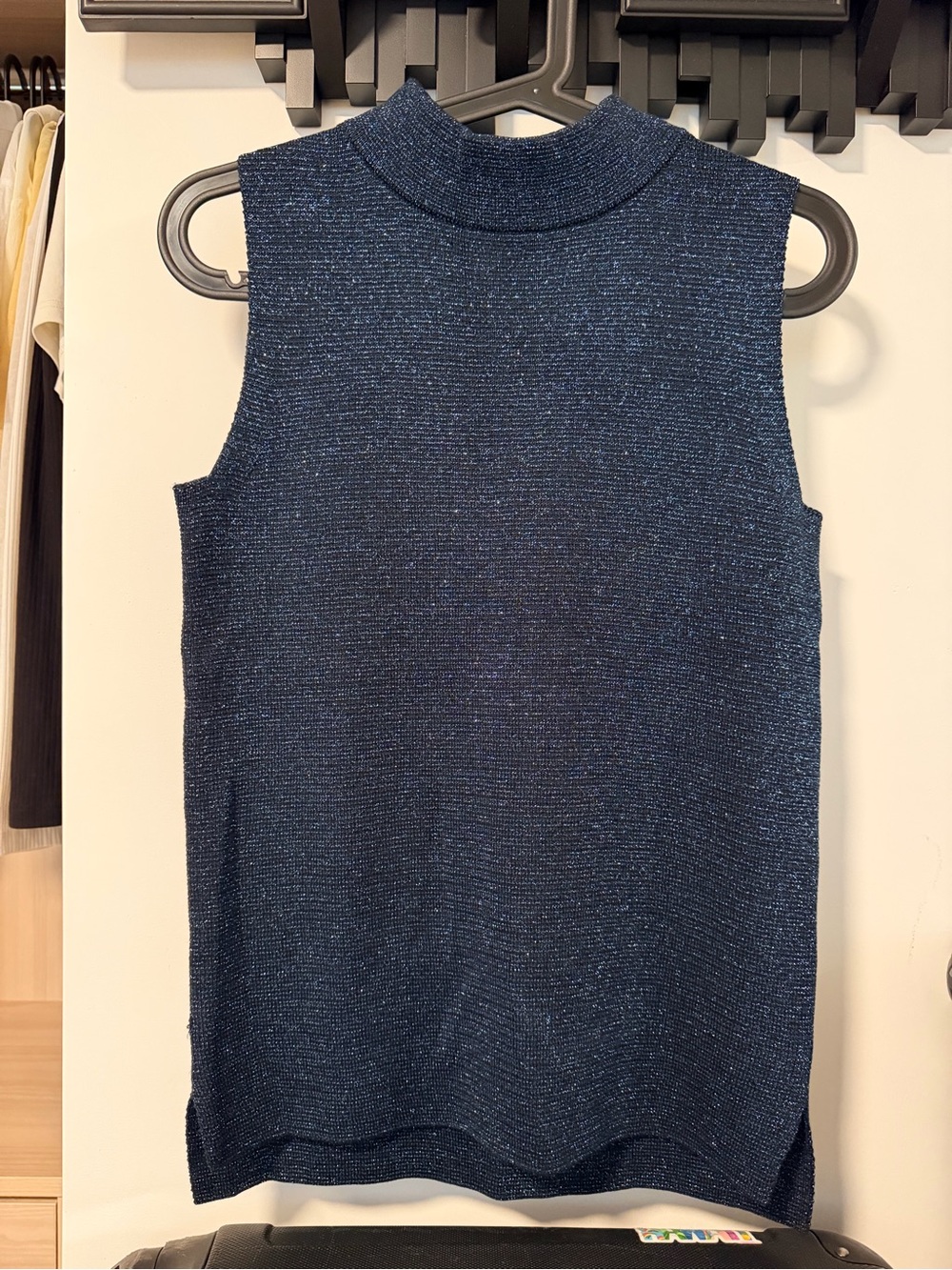 Banana Republic Sleeveless Shimmer Knit Top - Navy Blue Never worn